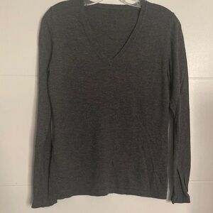Express Dark Gray V-Neck Sweater